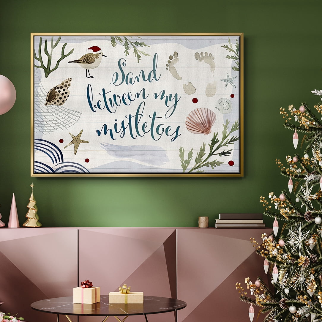 Sun-kissed Christmas Collection A - Framed Gallery Wrapped Holiday Canvas - 27 x 41 - Gold Frame