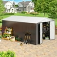thumbnail image 6 of NETAJE 10'x14' Outdoor Metal Shed , Storage Shed with Updated Frame, Lockable Doors & Sliding Roof for Backyard, Garden, White, 6 of 9