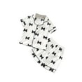 thumbnail image 2 of Childrens Pajama Set, Silk Printing V-Neck Blouse with Elastic Waist Short Pants for 2-6 Years, Comfortable Sleepwear for Home and Lounge, 2 of 3