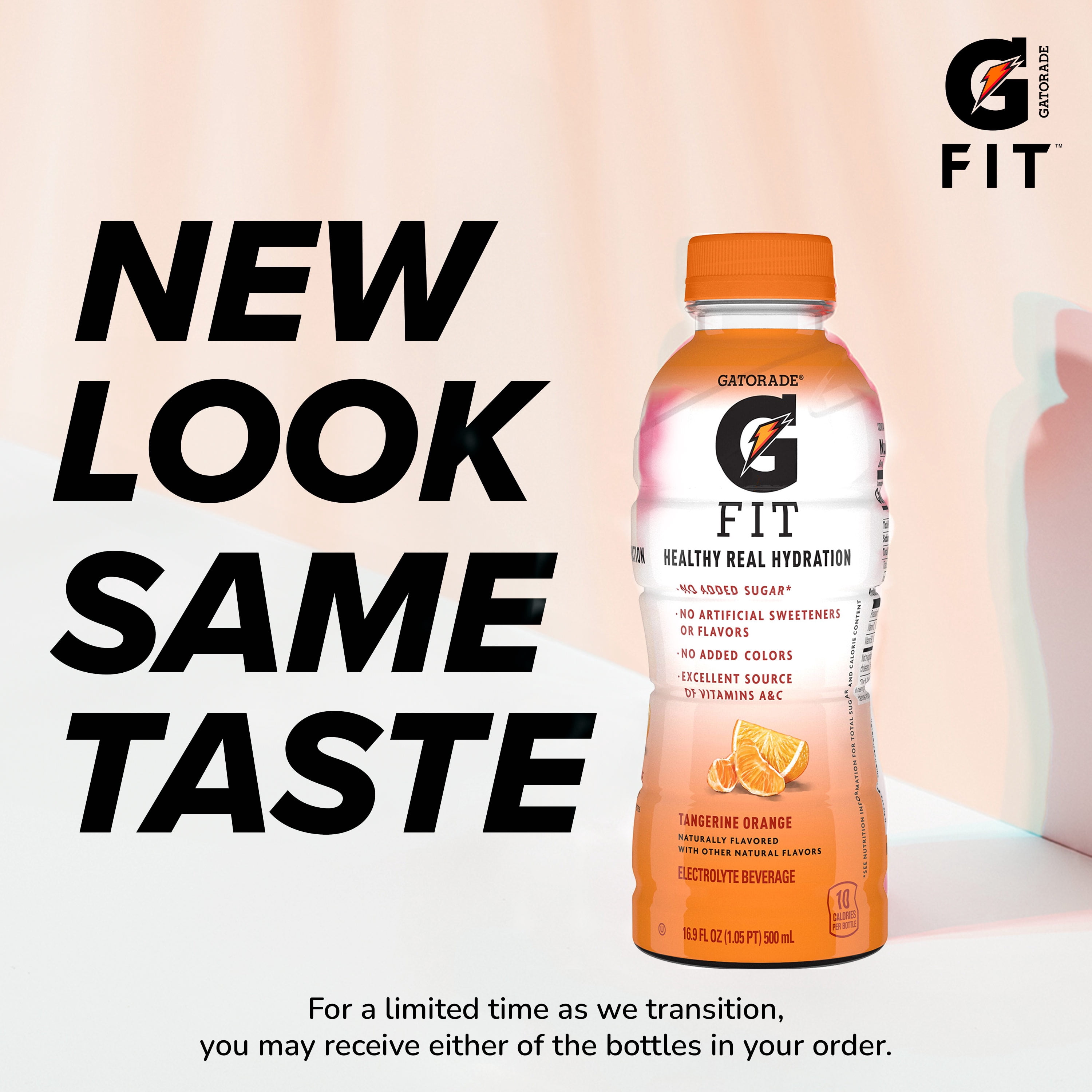 Gatorade Fit Tangerine Orange Sports Drink, 16.9 fl oz, 1 Count Bottle