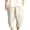 Beige, variant on Men's Hemp Blend Drawstring Cropped Harem Pants, Loose Casual 7/8 Trousers with Pockets M-5XL