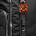 thumbnail image 6 of Lion Ninja Fighting Warrior Faux Leather Square Keychain, 6 of 7