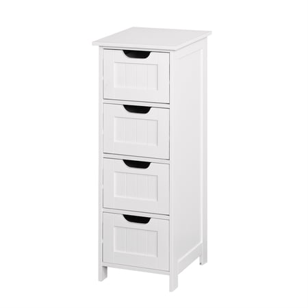 CoSoTower White Bathroom Storage Cabinet, Freestanding Cabinet with Drawers