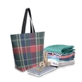 thumbnail image 2 of FORMRS Womens Canvas Tote Bag with Zipper Inner Pocket Shoulder Handbag, Warm Tartan Mosaic, 2 of 7