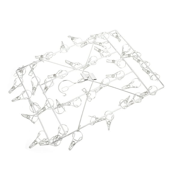 Qijita 1pc Balcony Laundry Rack Clothes Hanger Stainless Steel Clip Hanger Drying Rack