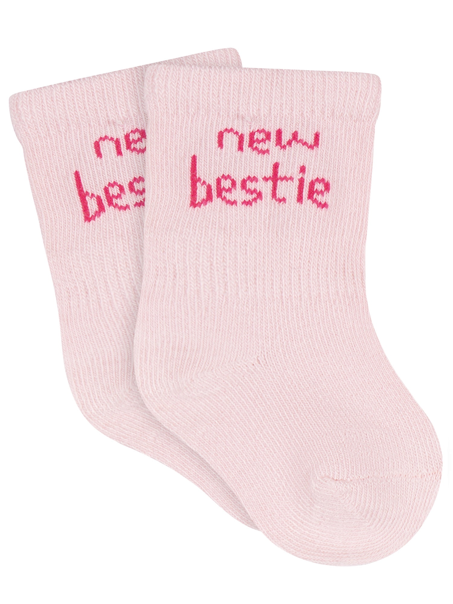 Gerber Baby Girl Jersey Wiggle Proof Crew Socks, 3-Pack, Sizes 0/6 Months - 6/12 Months