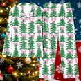 thumbnail image 4 of Christmas Pajamas for Women Set Cute Bow&Snowflake Print Pjs 2-Piece Button Down Long Sleeve Shirts with Long Pants Soft Stretchy Loungewear Two Piece Sleepwear Comfy Homewear with Pockets, 4 of 5