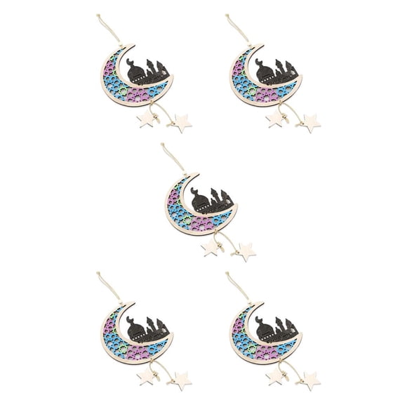 Advancent Decoraciones de Ramadán, adornos colgantes, suministros para fiestas, colgantes islámicos, adornos de pared artesanales, colgante de 03 5piezas