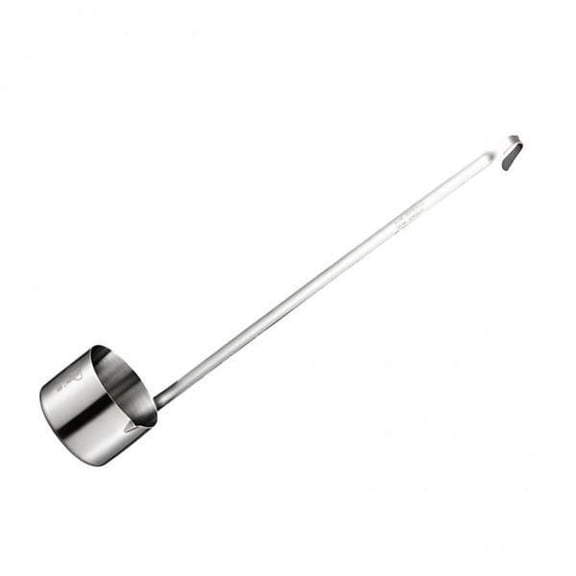 2x Spoon Stainless Steel Long Handle Dipper Sauce Ladle Flat Bottom W/Hook,