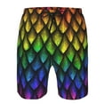 thumbnail image 4 of Kll Dragon Scales Men'S Casual Summer Beach Shorts Hawaiian Shorts With Pockets-X-Large, 4 of 9