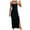 Black, variant on TMOYZQ Womens Summer Spaghetti Strap Stretchy Bodycon Maxi Dress Casual Sleeveless Cami Midi Dress Side Split Beach Sundress Club Party Cocktail Dress