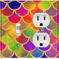 thumbnail image 1 of Metal Light Switch Plate Outlet Cover Mermaid Colorful MER007, 1 of 13