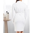 thumbnail image 5 of NY Threads Womens Robe Soft Knit Waffle Bathrobe Lightweight Knee-Length Loungewear, Medium, White, 5 of 7