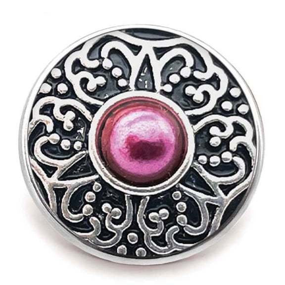 Purple Dot Scroll Snap Jewelry Ginger Charm Button, For Interchangeable DIY Customizable Accessories