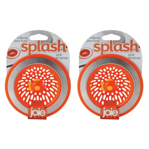 Joie Splash Fish Kitchen Sink Strainer Basket, Stainless Steel and BPA-Free Plastic, Set of 2