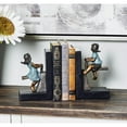 thumbnail image 2 of DecMode 5" People Black Polystone Bookends with Swing Set (Set of 2), 2 of 11