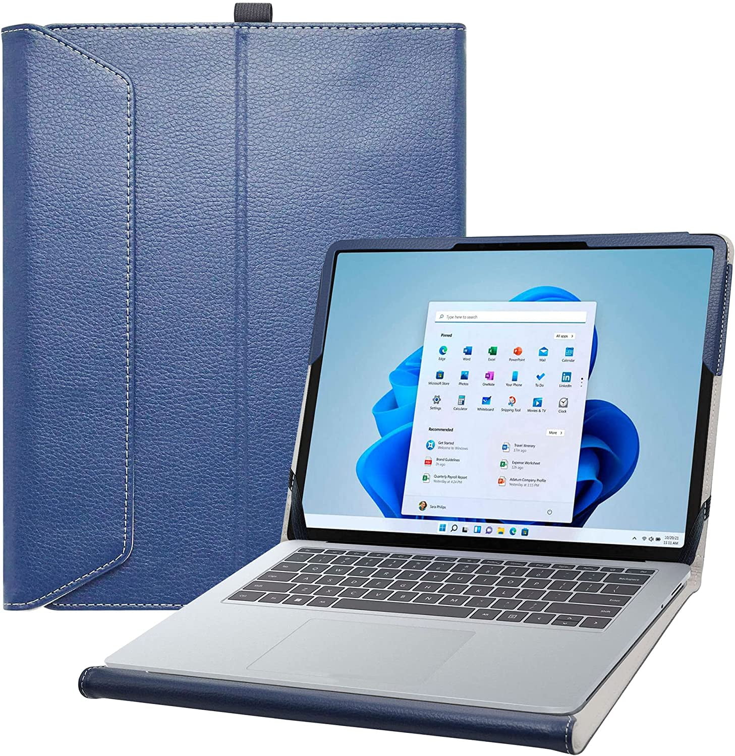 for Surface Laptop Studio Case,PU Leather Folio 2Folding Stand Cover