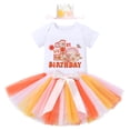 thumbnail image 2 of IBTOM CASTLE Baby Girls Boho Rainbow Sun 1st Birthday Outfit Romper Tutu Skirt Headband 3PCS Clothes Set for Cake Smash Photo Prop, 2 of 8