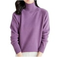 thumbnail image 1 of Cameland Womens Solid Color Shoulder High Neck Thick Loose Top High Neck Sweater, 1 of 3