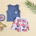 thumbnail image 2 of Coerni Toddler Boys Summer Outfits Independence Day 4 Of July Sleeveless T Shirt Tops Vest and Shorts Baby Boy Clothes, 2 of 6