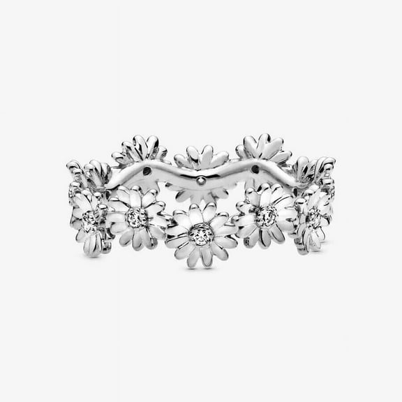 Sparkling Daisy Flower Eternity Diamond Ring 1.6 Ct Diamond 14K White Gold Over