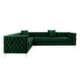 thumbnail image 3 of Inspired Home Leonardo Velvet Corner Sectional Sofa 120" Left Facing Tufted Nailhead Trim, Hunter Green, 3 of 9