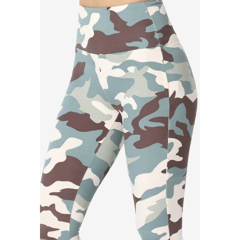 Army Camouflage Print High Rise Microfiber Full Length Leggings – TheMogan