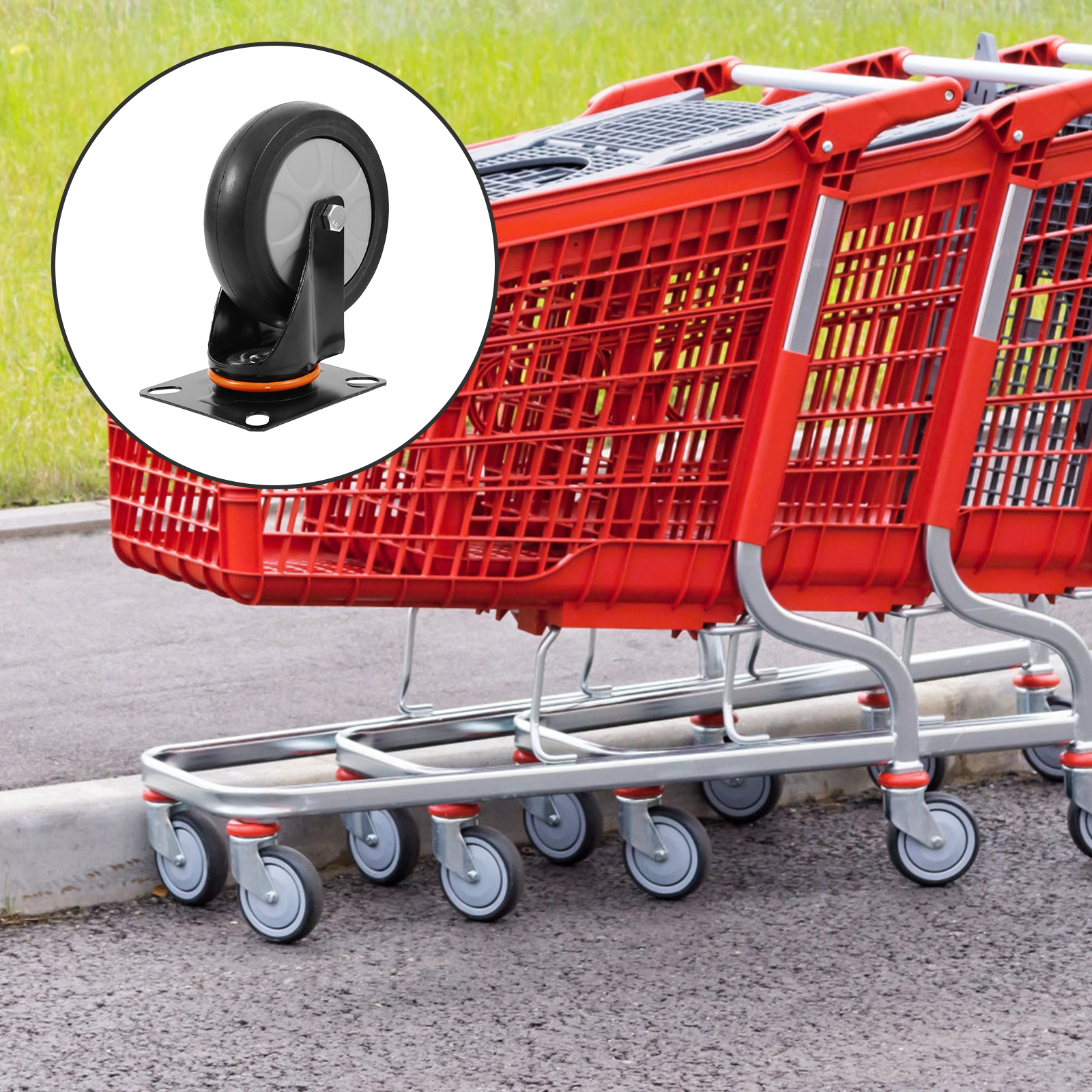 WHAMVOX Silent Universal Wheel Heavy Duty Caster Wheel Rubber Wheel Industrial Use