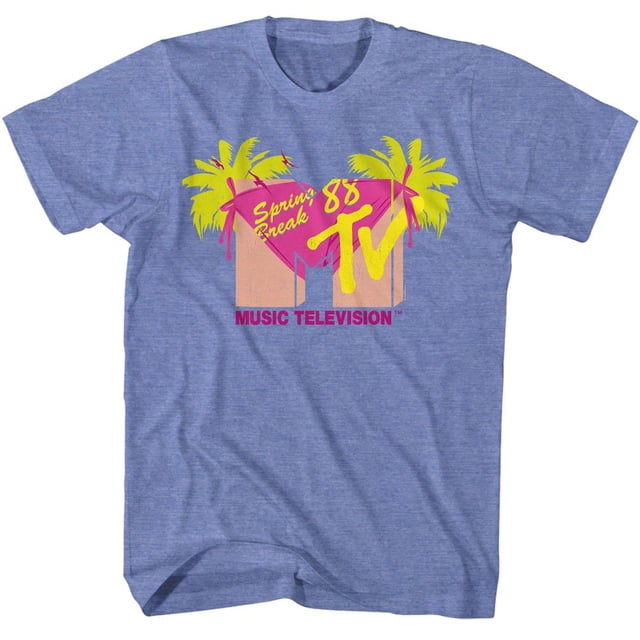 MTV Spring Break Bikini Light Blue Heather Adult T-Shirt M