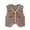 Khaki, variant on Women's Knit Vests Casual Boho Ethnic Sleeveless Button Front Cropped Loose Fit Floral Pattern Color Block Tank Top, Beige FREE SIZE