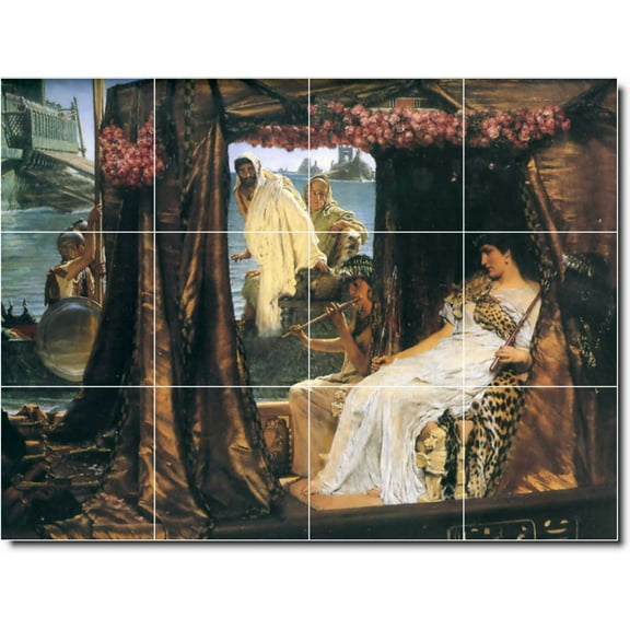 Ceramic Tile Mural-Lawrence Alma-Tadema Historical Kitchen Tile Mural 4. 17" w x 12.75" h using (12) 4.25 x 4.25 ceramic tiles