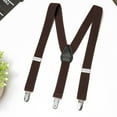 thumbnail image 5 of Buyless Fashion Adjustable 2 Pack Suspenders for Kids Toddlers Baby Elastic Solid Color 1 Inch - Y Back Design - 5102-2-Brown-22, 5 of 7