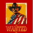 thumbnail image 2 of "Wanted" Cowboy With American Flag Adult Red Crew Neck Short Sleeve Tee-Small, 2 of 4