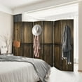 thumbnail image 3 of Fionafurn 6 Panel Room Divider, Wooden Folding Privacy pegboard display Screen, Retro Brown, 3 of 7