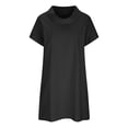thumbnail image 4 of Fankiway Robe d'Été Unie pour Femmes Manches Courtes Robes de Plage Décontractées Robe d'Été Grande Taille pour Femmes Rondes Robes de Printemps pour Femmes 5349, 4 of 6