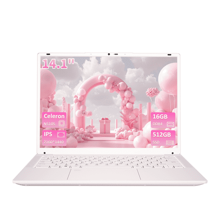 14.1" Laptop,Intel Celeron N5105(Beat N5095, 4C/4T), 16GB RAM, 512GB SSD Backlit Keyboard, Win11 Pro