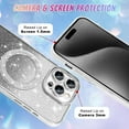 thumbnail image 4 of Compatible with iPhone 15 Pro Max 6.7 Inch Case Support for MagSafe, Plating Diamond Glitter Magnetic Case 2* Screen Protector Camera Protection Back Cover for iPhone 15 Pro Max Case -Silver, 4 of 12