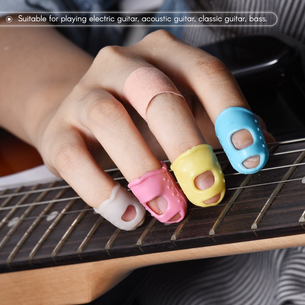 12pcs Guitar Fingertip Protectors Silicone Finger Guards for Ukulele