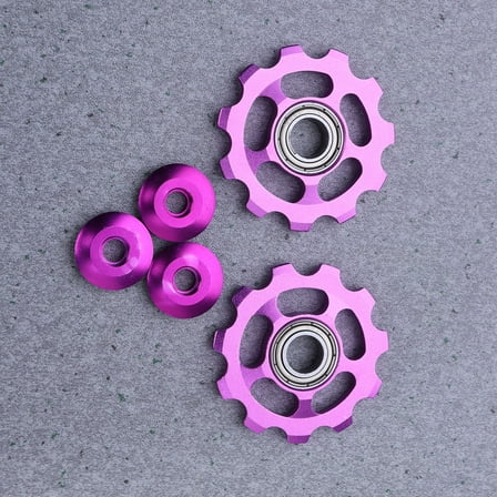 Clispeed 2Pcs Rear Derailleur Pulley Aluminum Alloy Purple 11T Replacement for Bike
