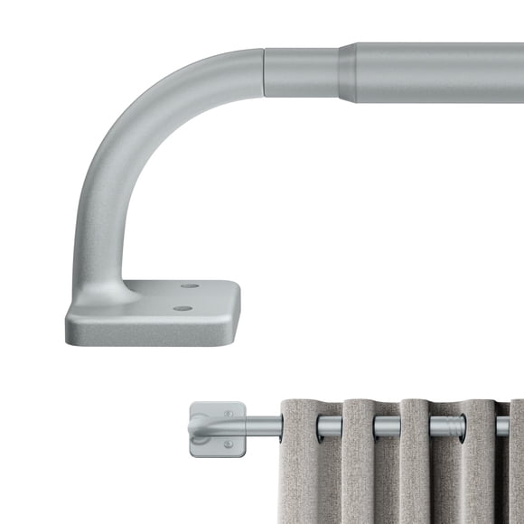 Barra de cortina opaca Tigpengy, alrededor de 70 a 120 cm, gris plateado