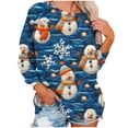 thumbnail image 5 of jjayotai Womens Christmas Sweatshirt Funny Santa Snowman 3D Print Plus Size Graphic Sweatshirts Crewneck Xmas Holiday Tops Light Blue XL, 5 of 7