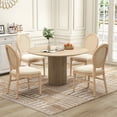thumbnail image 5 of Gymax Dining Chairs Set of 2 French Style Kitchen Chair w/ Hand-Woven Rattan Backrest, 5 of 9