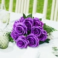 thumbnail image 4 of 10pcs Purple Rose Artificial Flower,Artificial Rose Silk Flower 50cm Fake Rose Blossom Bridal Bouquet for Home Wedding Decor (Purple), 4 of 7
