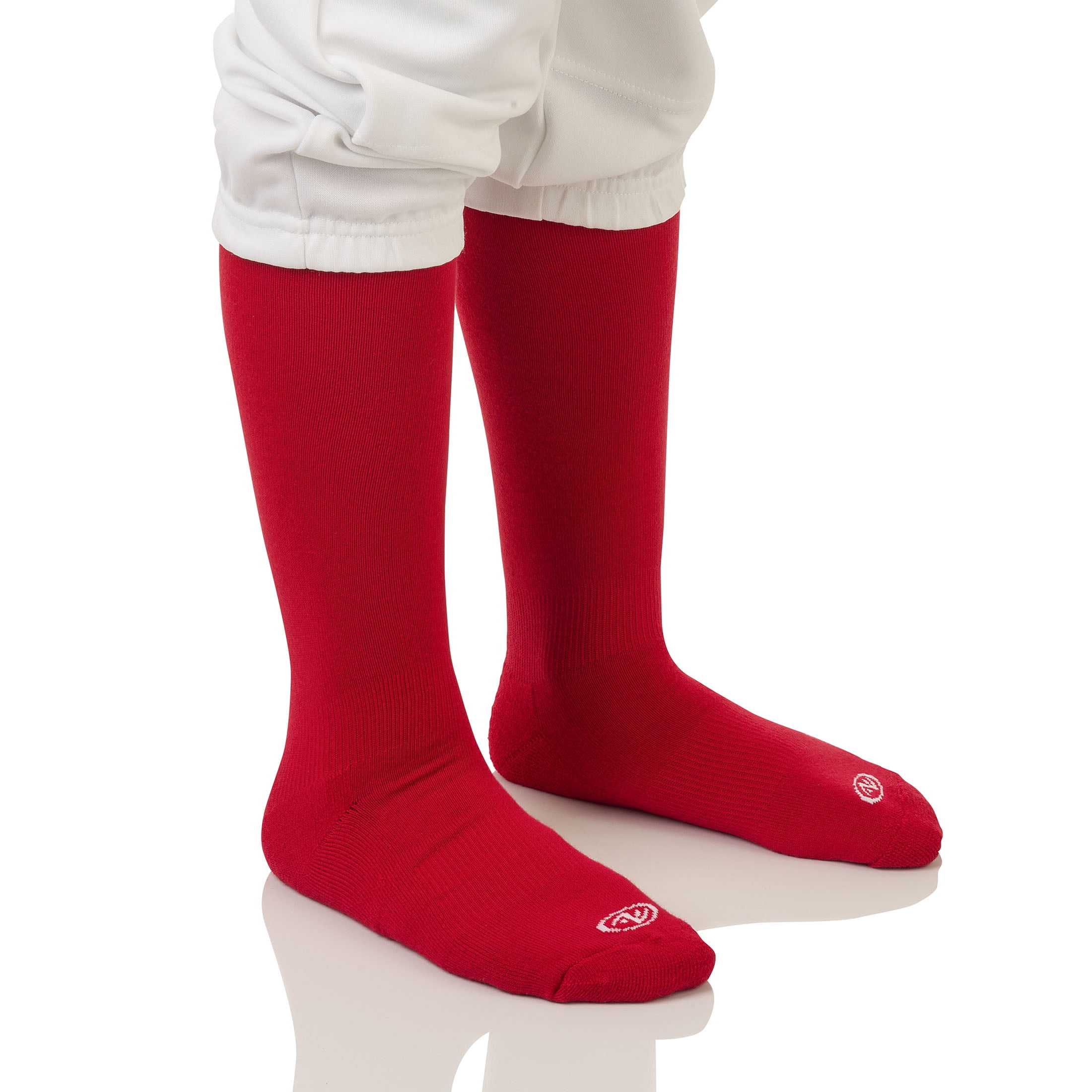 (6 pack) Athletic Works Unisex Baseball/Softball Socks, 2-Pair Pack, Red