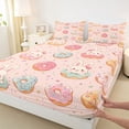 thumbnail image 4 of Erosebridal Easter Kids Queen Sheet Sets,Cute Rabbit Colorful Doughnut Pattern Bed Set For Girls 4-Piece, 4 of 6