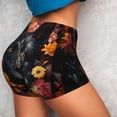 thumbnail image 4 of Goofa Colorful Floral Black Dog Printed Workout Shorts Women Seamless Scrunch Butt Lifting High Waisted Gym Booty Shorts Elastic Workout Shorts-Medium, 4 of 8