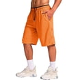 thumbnail image 4 of WULMLEO Men's Athletic Shorts with Pockets 11" Long Basketball Bottoms Lightweight Quick Dry Gym Workout Shorts for Training Saffron S, 4 of 7