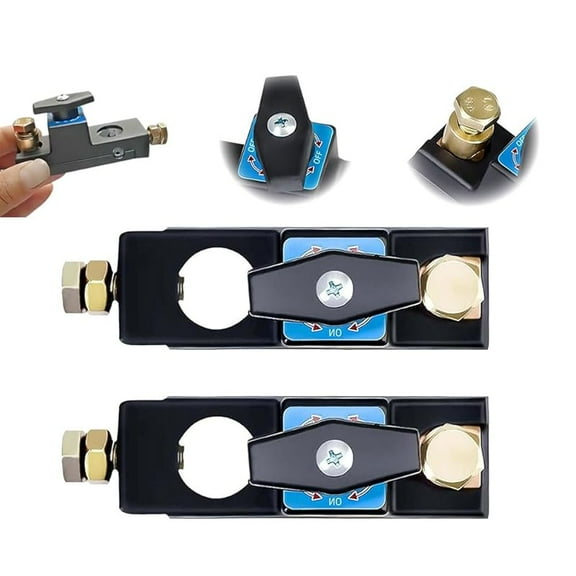 Smart Car Battery Disconnect Switch, 2025 New Heavy Duty Battery Shut Off Switch, Battery Disconnect Isolator Cut Off, Disconnect Kill Switch for Car, RV and Boat (2 Pcs)