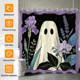 thumbnail image 2 of Tchckioa Purple Ghost Shower Curtain for Dorm Room Halloween Decor,Privacy Protection Hooks Bath Curtain,47x64 Inch, 2 of 8