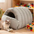 thumbnail image 4 of Cama cueva para gatos, nido para gatos lavable, grueso y suave para invierno, cama para mascotas para suministros para mascotas, M, 4 of 8